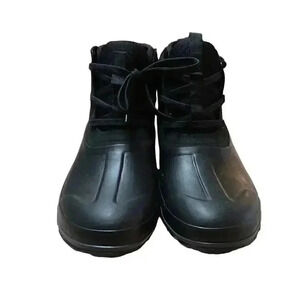 Bogs Mens 10 Casual Nubuck Leather Waterproof Lace Up Ankle Snow Boots Black NEW